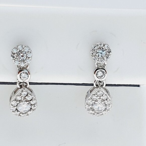 925 sterling silver luxury CZ earrings for women/girls, Best for RJUS2159 - Picture 1 of 9